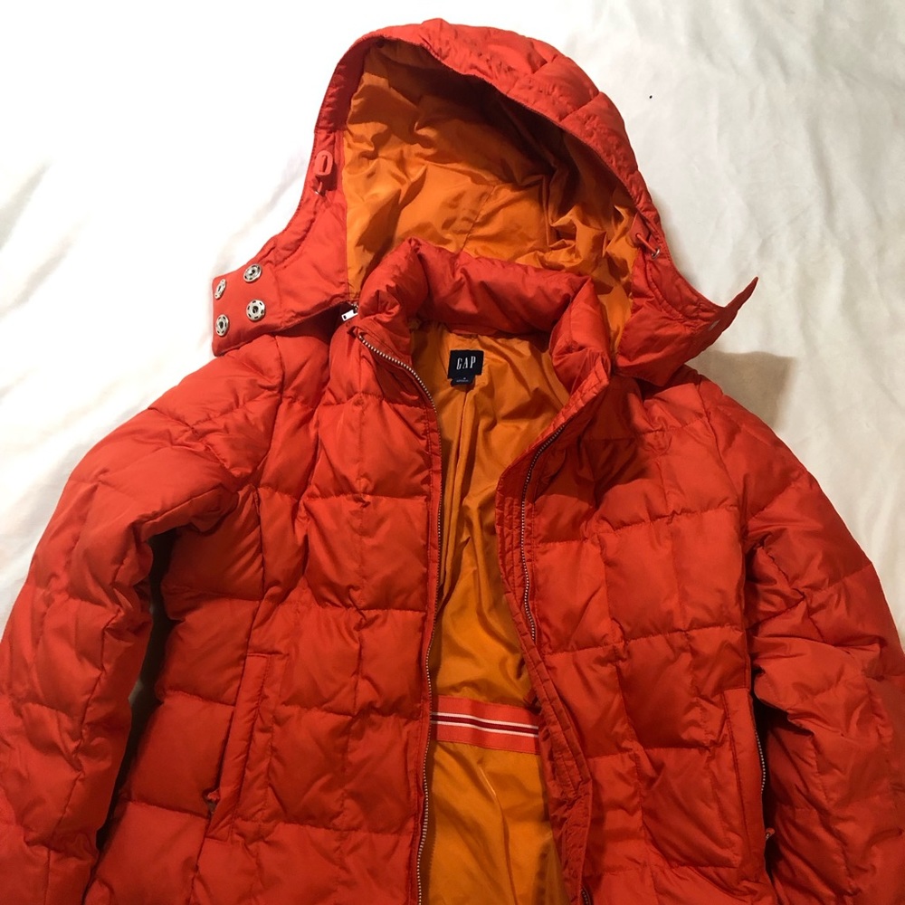 Gap Orange Puffer “Warmest Jacket”